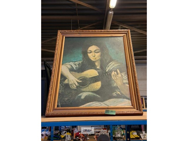 Schilderij vrouw met gitaar - afbeelding 2 van  2