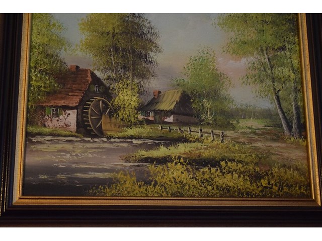 Schilderij watermolen - afbeelding 2 van  2