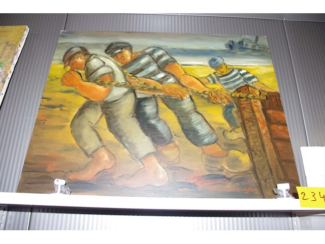 Schilderij werklieden - afbeelding 1 van  2