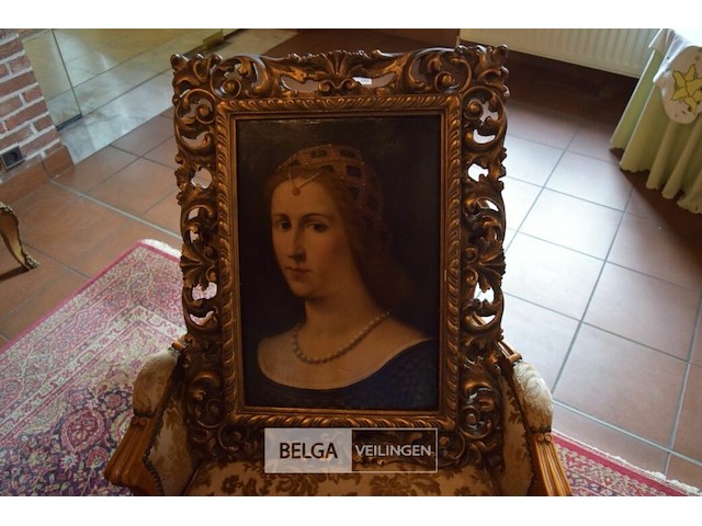 Schilderwerk met goudkleurige kader - afbeelding 1 van  5