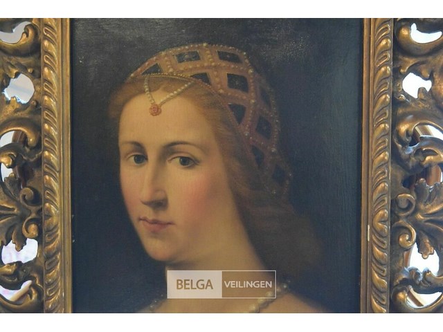 Schilderwerk met goudkleurige kader - afbeelding 2 van  5