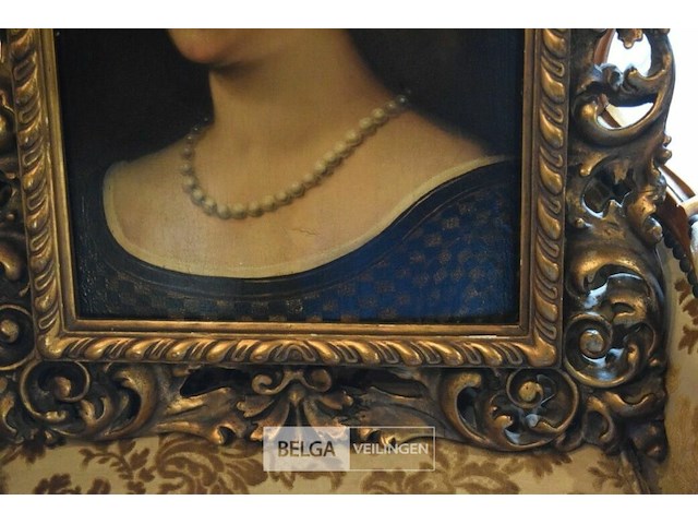 Schilderwerk met goudkleurige kader - afbeelding 3 van  5