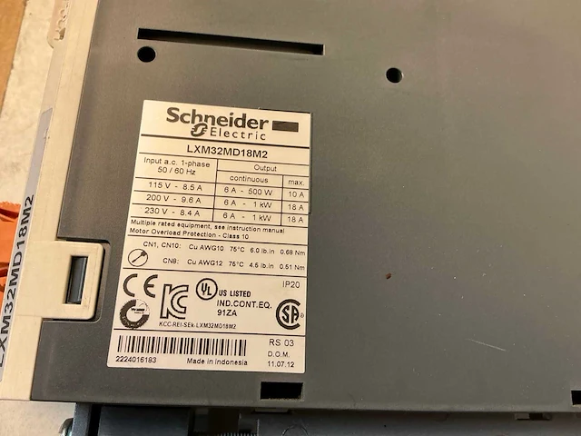 Schneider lxm32md18l2 frequentieregelaar - afbeelding 6 van  7