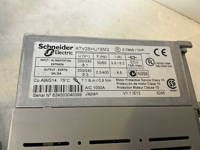 Schneider / telemecanique altivar28 atv28hu18m2 frequentieregelaar (5x) - afbeelding 3 van  3