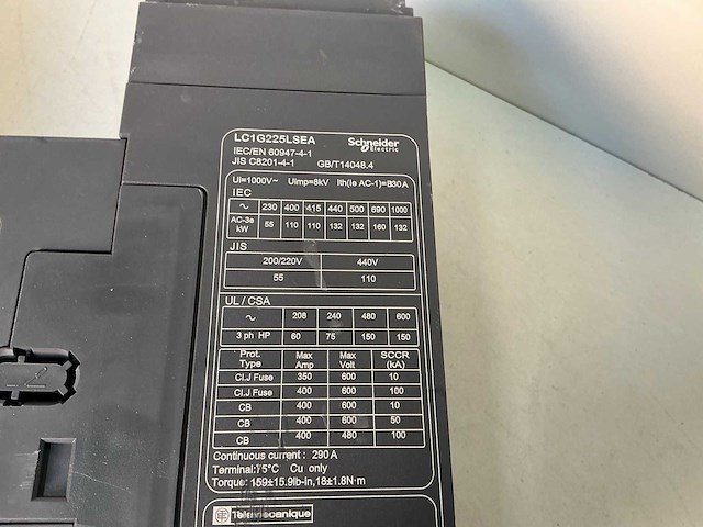 Schneider tesys lc1g225lsea contactor (2x) - afbeelding 6 van  7