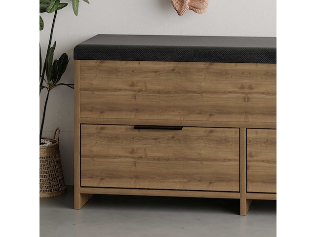 Schoenenkast cove shoe bench - duurzame melamine uitvoering - afbeelding 3 van  6