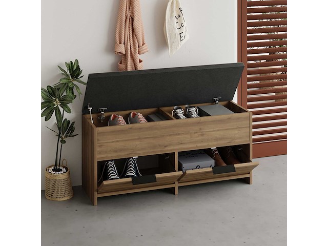Schoenenkast cove shoe bench - duurzame melamine uitvoering - afbeelding 4 van  6