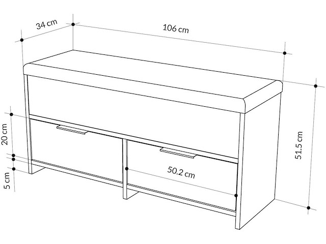 Schoenenkast cove shoe bench - duurzame melamine uitvoering - afbeelding 6 van  6
