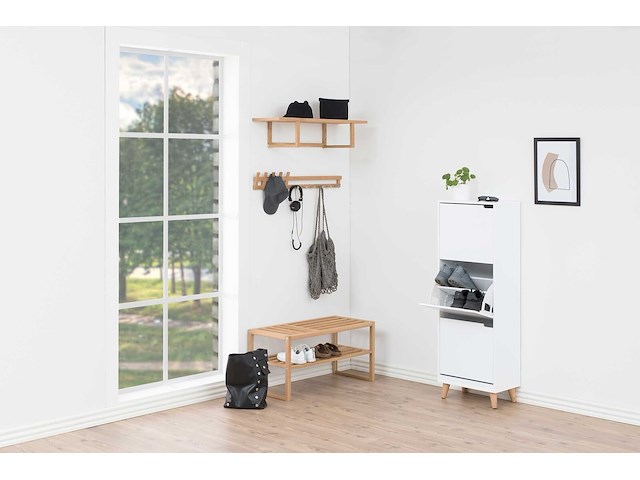 Schoenenkast mistra 47cm, 3 deuren - wit - afbeelding 4 van  7