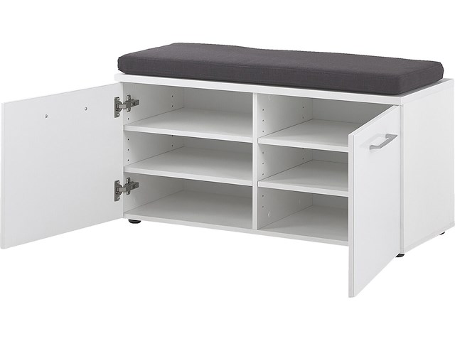 Schoenenkast scifo 97cm met 2 deuren - wit - afbeelding 2 van  5