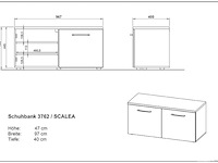 Schoenenkast scifo 97cm met 2 deuren - wit - afbeelding 5 van  5