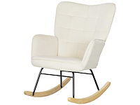 Schommelstoel, dikke bekleding, brede rugleuning, beuk/stalen frame, tot 120 kg, beige - afbeelding 3 van  7