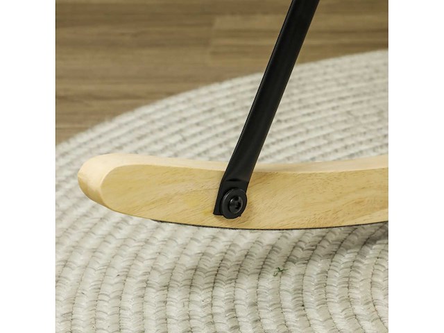 Schommelstoel, dikke bekleding, brede rugleuning, beuk/stalen frame, tot 120 kg, beige - afbeelding 6 van  7