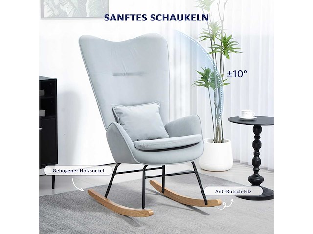 Schommelstoel met armleuningen, verpleegstoel - afbeelding 4 van  9