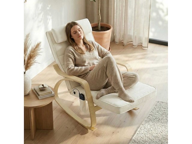Schommelstoel met massage, verwarming, hoofdsteun en voetsteun - afbeelding 4 van  4