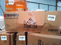 Schommelstoel met voetensteun, gestoffeerd, hoge rugleuning, fluwelen look, tot 150 kg, crèmewit - afbeelding 9 van  9