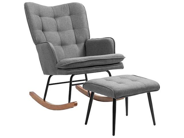 Schommelstoel met voetsteun, comfortabel - afbeelding 3 van  6