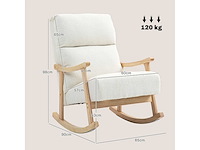 Schommelstoel, schommelstoel van teddy fluweel met gestoffeerde stoel - afbeelding 4 van  7