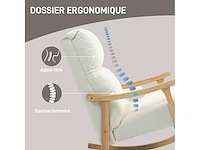 Schommelstoel, schommelstoel van teddy fluweel met gestoffeerde stoel - afbeelding 6 van  7