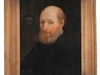 School of pourbus, portrait of johannes zurenus (jan van zuren) at the age of 75, dated 1591, oil on oak 49 x 38 cm. (19.28 x 14.96 in.), frame: 64 x 52 cm. (25.19 x 20.46 in.) - afbeelding 2 van  5