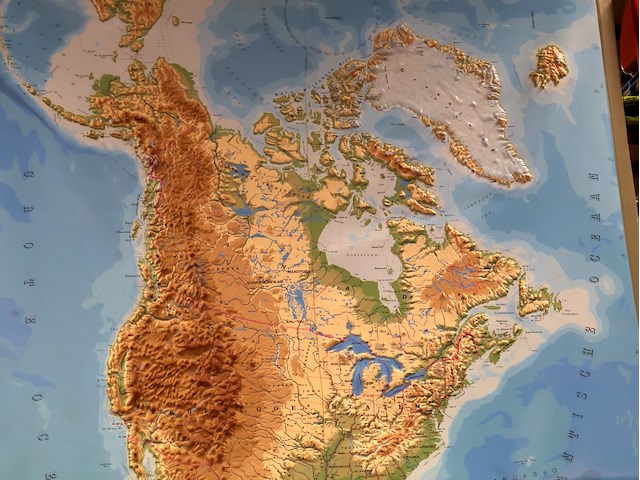 Schoolkaart met reliëf noord amerika - afbeelding 2 van  4