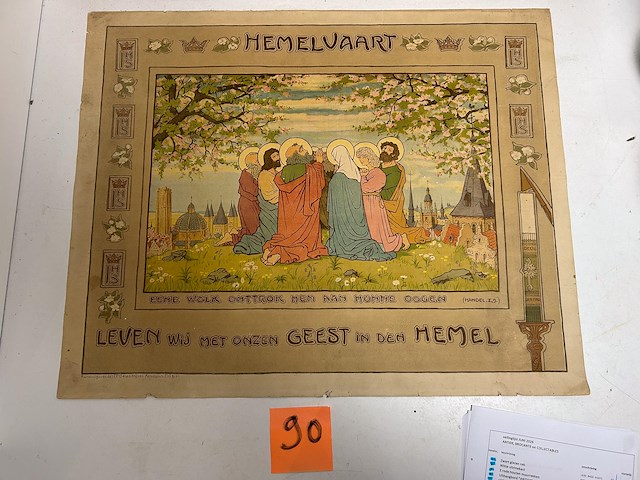 Schoolprent 1930era "hemelvaart" - afbeelding 1 van  1