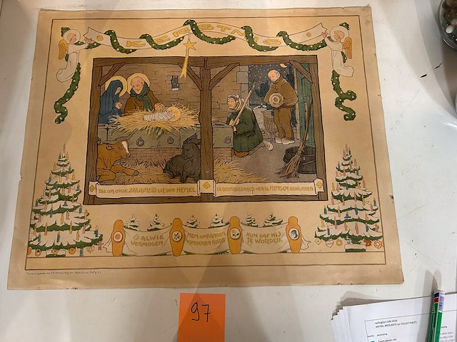 Schoolprent 1930era "kerstmis" - afbeelding 1 van  1