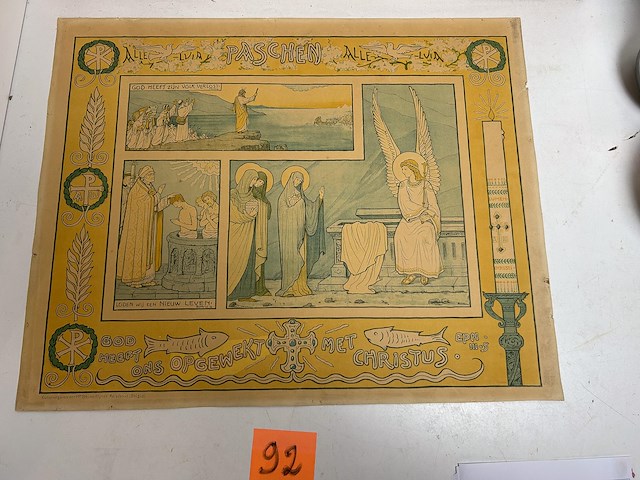 Schoolprent 1930era "paschen" - afbeelding 1 van  1