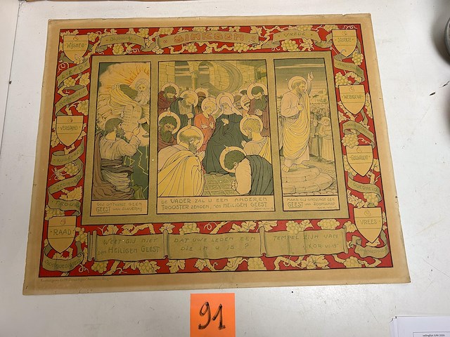 Schoolprent 1930era "sinksen" - afbeelding 1 van  1