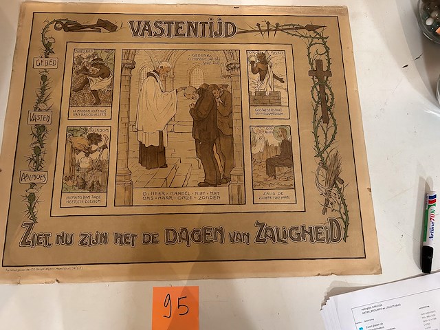 Schoolprent 1930era "vastentijd" - afbeelding 1 van  1