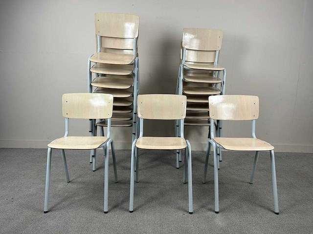 Schoolstoel - kantinestoel (19x) - afbeelding 1 van  5