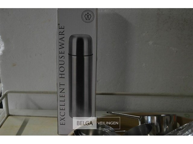 Schotel met thermokan en partij maatbekers - afbeelding 2 van  3