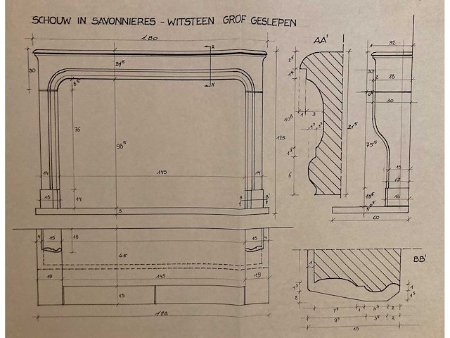 Schouw in bourgondische witsteen: savonnières - afbeelding 3 van  10