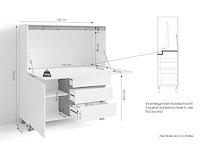 Schrijfstijl - mat wit met eikenachtige details - afbeelding 3 van  6