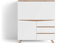 Schrijfstijl - mat wit met eikenachtige details - afbeelding 5 van  6