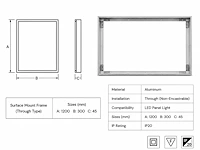 Schroefloos opbouwframe voor led paneel – ip20 – frame-30120 (8 stuks) - afbeelding 5 van  5