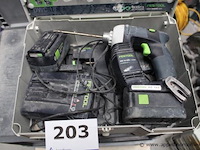 Schroefmachine - festool - dwc 18-4500 accu - festool - 14.4/18v oplader - festool - tcl 6 toebehoren - koffer - afbeelding 1 van  3