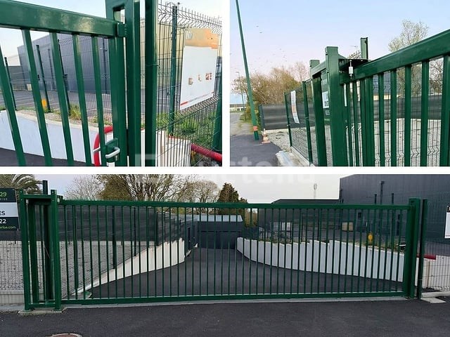 Schuifpoort van 4mx1m50 groen 6005. - afbeelding 1 van  2