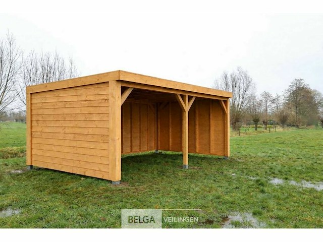 Schuilstal overkapping douglas, afm 600x400x h 265 cm, doorloophoogte 235 cm - afbeelding 1 van  1