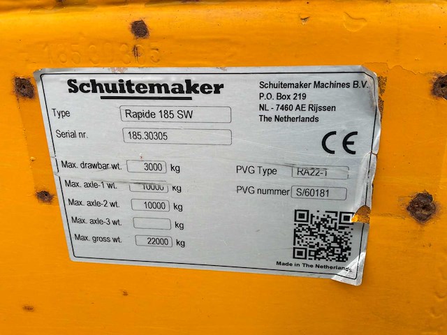 Schuitemaker rapide 185 sw laad- en silagetrailer - afbeelding 7 van  10