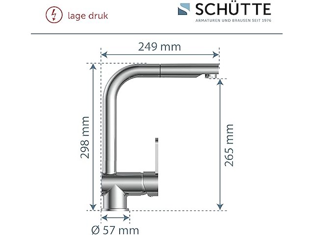 Schütte keukenkraan met uittrekbare vaatdouche - afbeelding 5 van  7