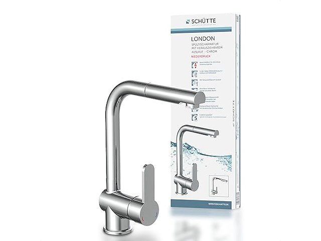 Schütte lagedruk keukenkraan london met uittrekbare afwasdouche - afbeelding 1 van  6