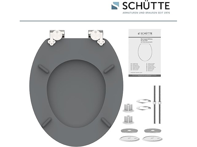 Schütte spirit grijze toiletbril met softclose-mechanisme - afbeelding 3 van  6