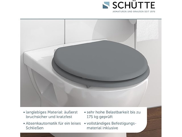 Schütte spirit grijze toiletbril met softclose-mechanisme - afbeelding 6 van  6