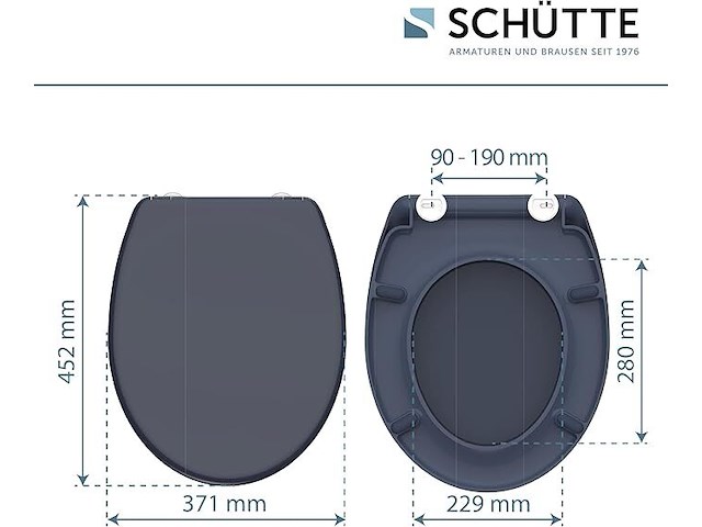 Schütte wc-bril anthraciet met automatische sluiting - afbeelding 2 van  5