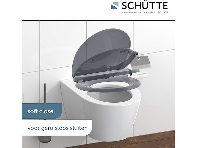 Schütte wc-bril anthraciet met automatische sluiting - afbeelding 3 van  5