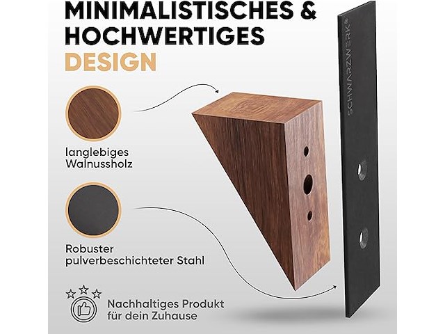 Schwarzwerk® set van 3 wandhaken - afbeelding 2 van  4