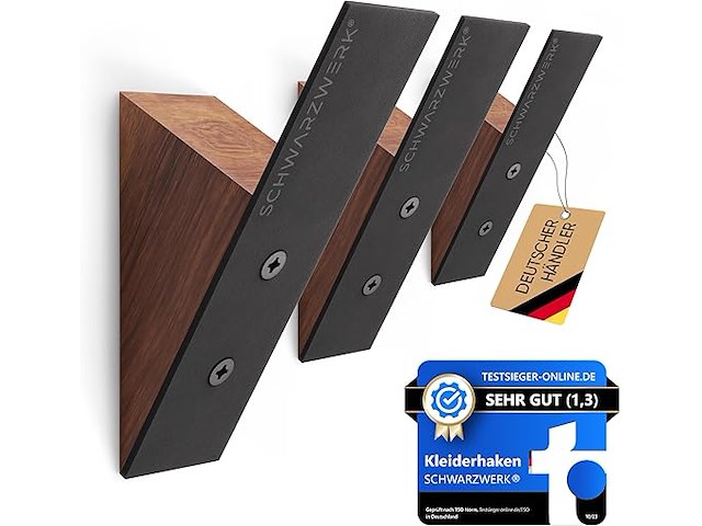 Schwarzwerk® set van 3 wandhaken - afbeelding 1 van  4