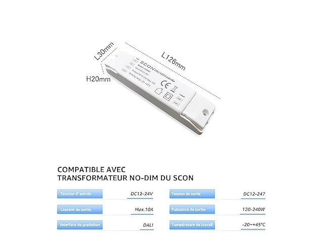 Scon dali dimmer 24v led smart low voltage dimbare controller voor magneet rail verlichtingssysteem - afbeelding 2 van  4