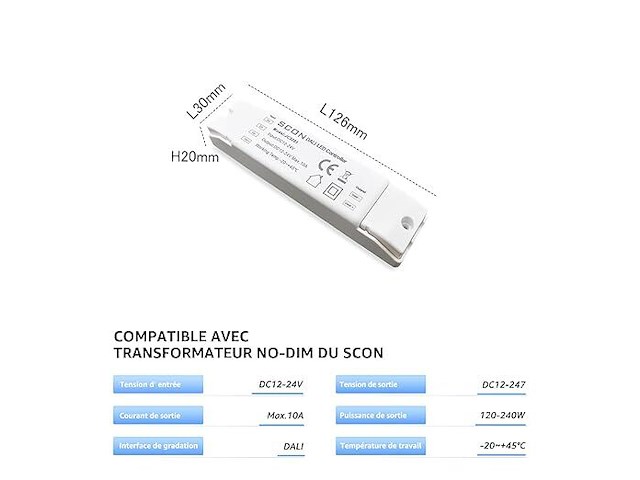 Scon dali dimmer 24v led smart low voltage dimbare controller voor magneet rail verlichtingssysteem - afbeelding 2 van  4